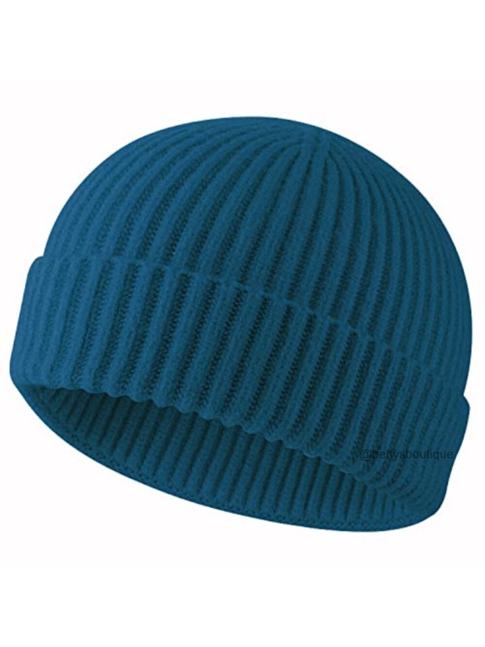 Wool Knit Cuff Short Fisherman Beanie Winter Hat